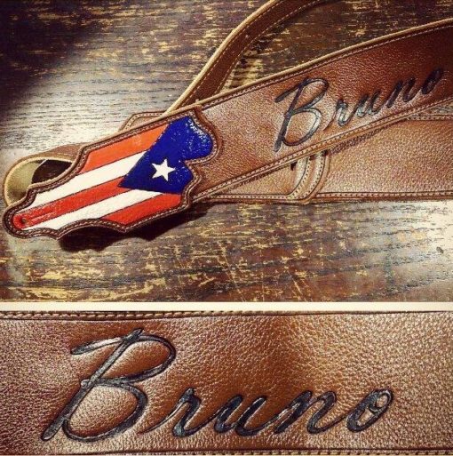 puerto rico flag burnwizard guitar strap custom