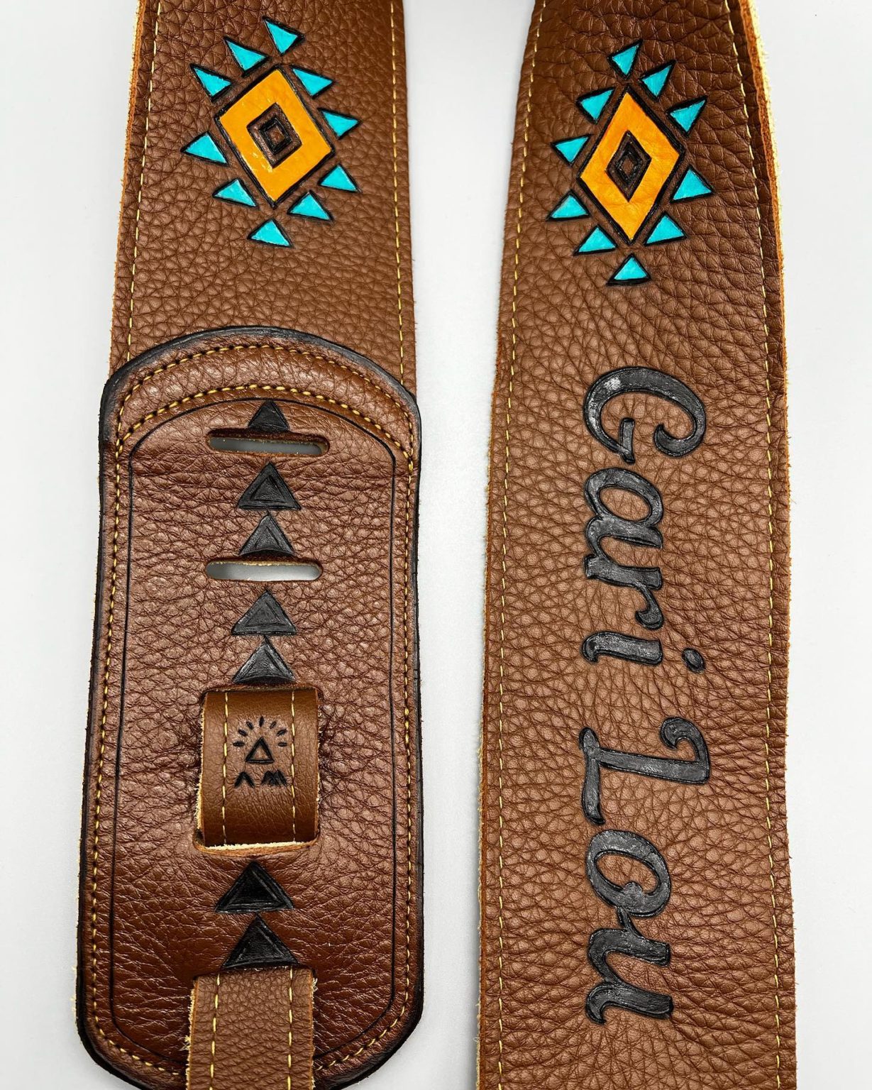 Southwestern Kokopelli custom Guitar strap with Hand-painted Sunset ...